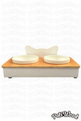 Wooden Double Cat Ear Food Container - Isime