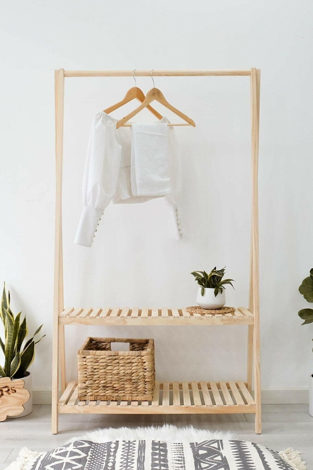 Wooden Clothes Hanger Wardrobe Shelf 148 X 86 Cm - Swordslife