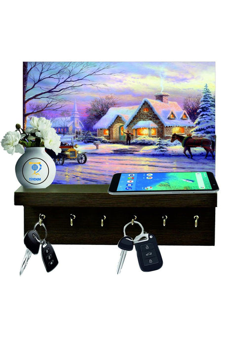 Wooden Key Holder Key Hanger Rack Decorative Door Back Key Hanger Rack - Swordslife