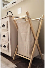 Wooden Leg Fabric Basket Laundry Rack - Swordslife