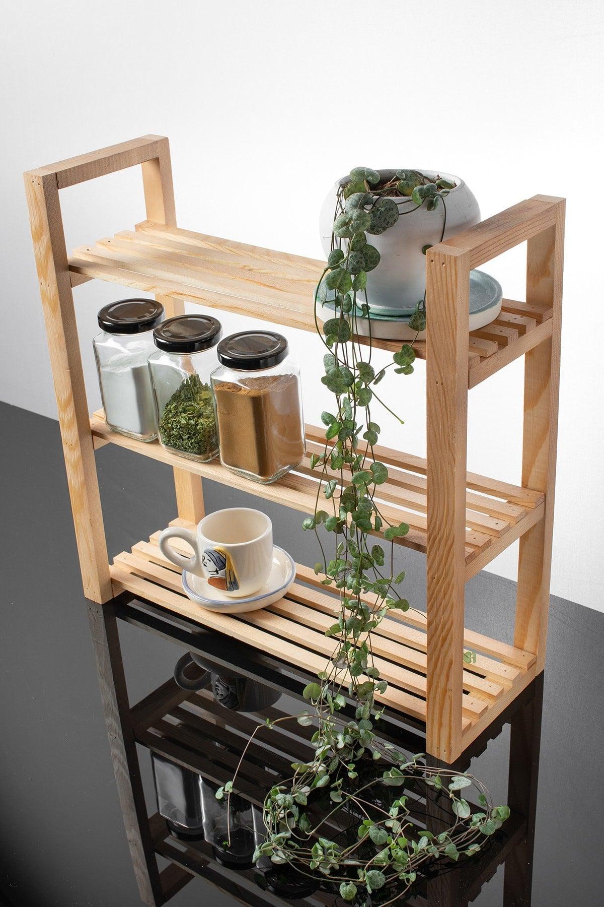 Wooden Organizer Organizer Table Top Kitchen-bathroom Shelf Counter Top Organizer - Swordslife