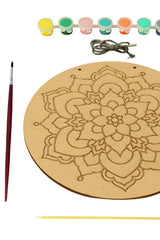 Wood Painting Canvas Set Flower Mandala Themed