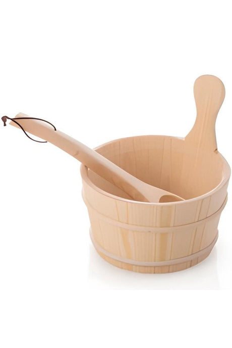 Wooden Sauna Bucket And Ladle - Swordslife