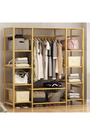 Clothes Rack With Wooden Shelves