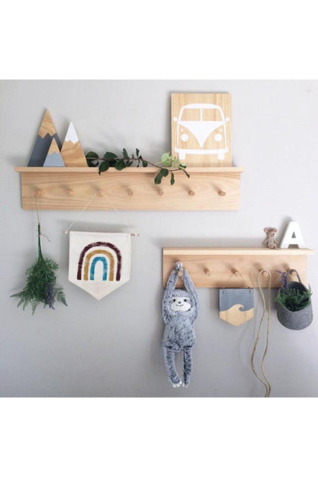 Wooden Shelf Wall Hanger 2 Pieces 70cm&50cm - Swordslife