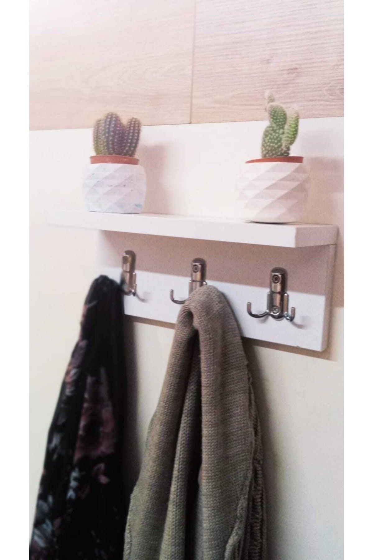 Wall Hanger With Wooden Shelves Hallway Behind The Door