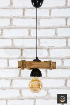 Rustic Wooden Rope Single Shelf with Protective Finish
