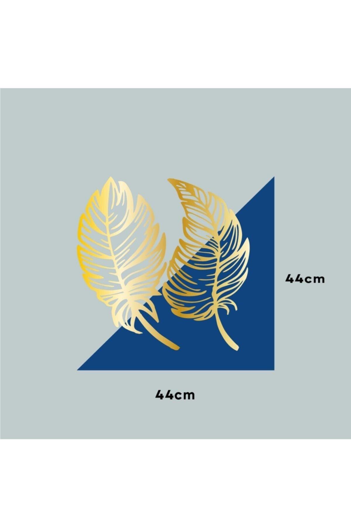 Wooden Factory Decorative Set of 2 Leaves Gold Wall Decor, Laser Cut Do1840a9061 - Swordslife