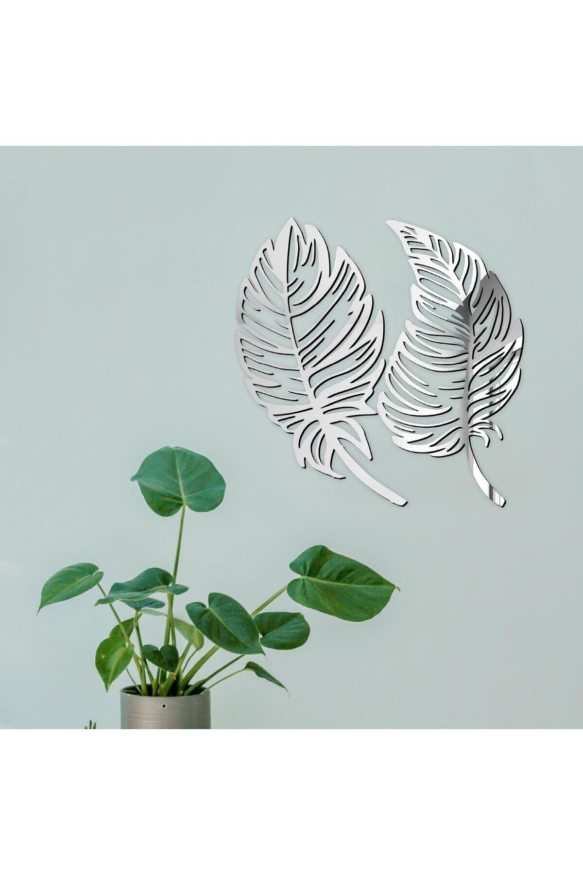 Wooden Factory Decorative 2 Leaf Set Silver Wall Decor Laser Cut Do1840gm9062 - Swordslife