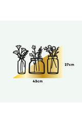 Wooden Factory Decorative Flowers in 3 Pots Wall Decor, Laser Do200s5042 - Swordslife