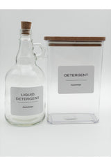 Powder Detergent Jar with Wooden Lid 2000 ml Liquid Detergent Cork Lid 1000 ml - Swordslife