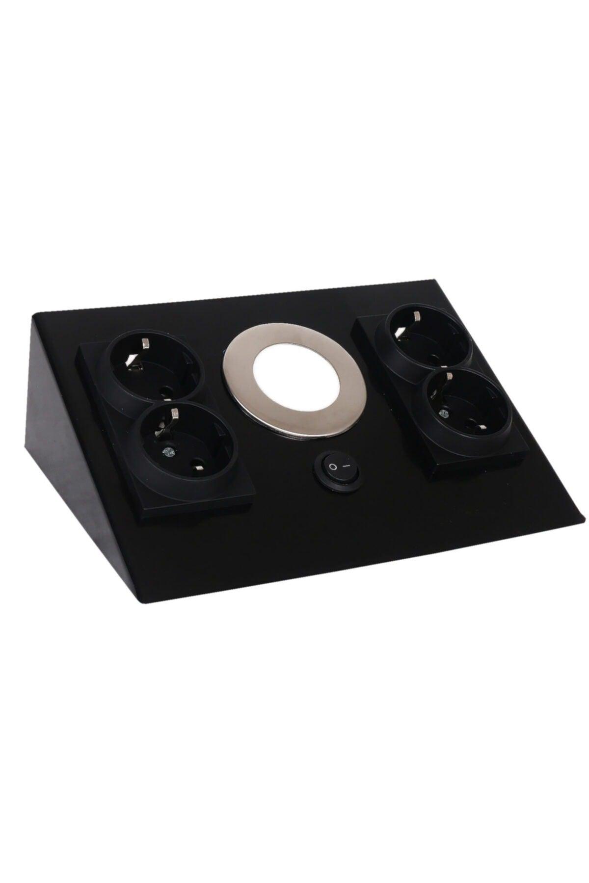 Under Counter Socket Black Body Black 4 Socket Socket