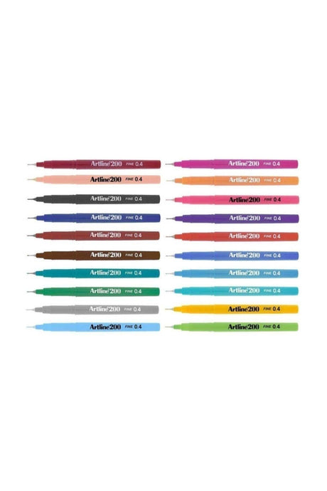 Writing & Drawing Pen 200 Fine Tip 20 Colors