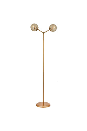 Yalgın 2 Piece Honey Glass Tumbled Modern Design BedroomMetal Floor Lamp - Swordslife