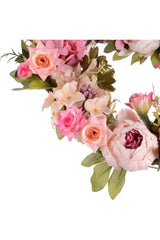 Artificial Flower Door Decoration Pink Peony Marseille Rose Christmas Door Wreath - Swordslife