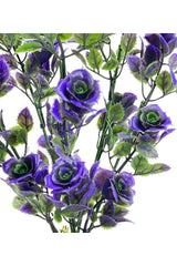 Artificial Flower Bunch of Purple Roses on a Log Decorative Table Flower 30*20cm - Swordslife