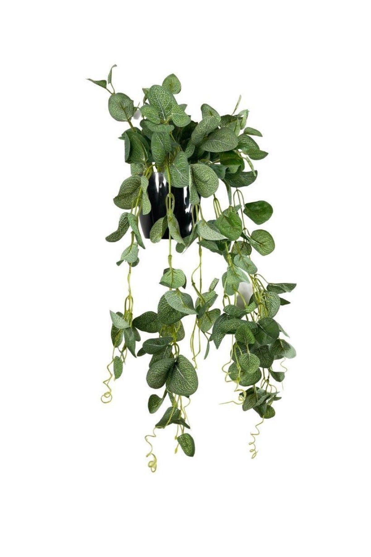 Artificial Flower Pot Hanging Fabric Eucalyptus Pastel Green 60*20cm - Swordslife