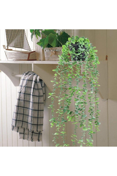 Artificial Flower Pot Hanging Eucalyptus 80cm - Swordslife