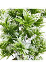 Artificial Flower Black Pot Green White Sycas Tree 55cm - Swordslife