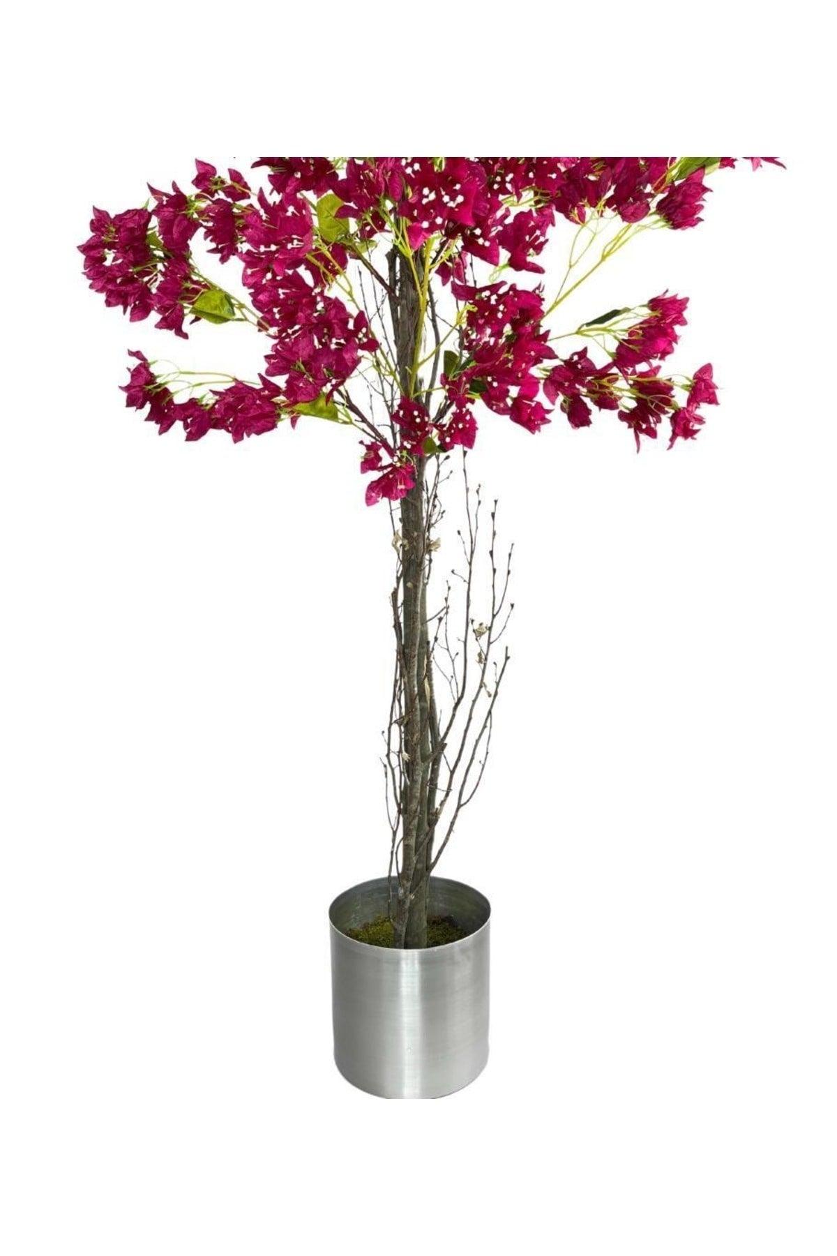 Artificial Fuchsia Bougainvillea Tree 195*75cm Natural Looking Artificial Tree Aluminum Stainless Potted - Swordslife