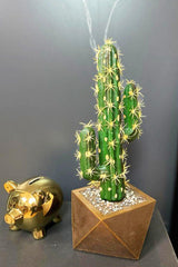Artificial Cactus 40 Cm /large Artificial Cactus With Geometric Concrete Pot - Swordslife