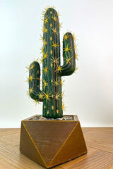 Artificial Cactus 40 Cm /large Artificial Cactus With Geometric Concrete Pot - Swordslife