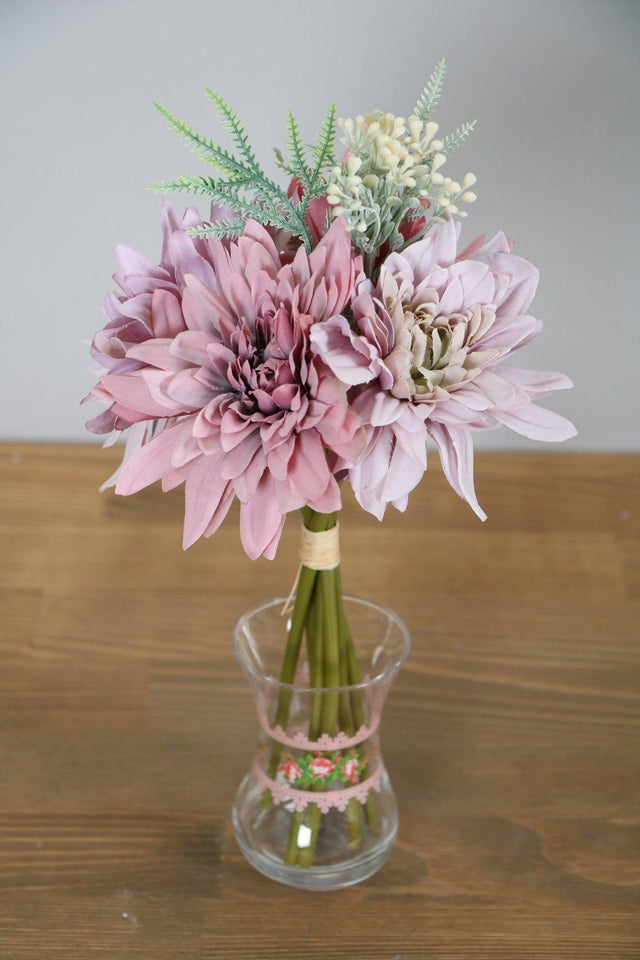 Artificial Lux Mini Chrysanthemum Bundle 25 Cm Lilac-pink - Swordslife