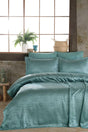 Bedspread Set Double Jacquard Chenille Fabric Garden Green - Swordslife