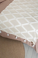 Bed Runner Throw Pillow Set Bohemian Punch Punch Pattern Bedspread Bella Cream - Swordslife