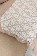 Bed Runner Throw Pillow Set Bohemian Punch Punch Pattern Bedspread Maldive Beige - Swordslife