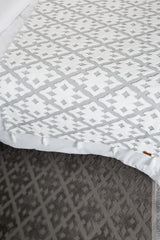 Bed Runner Throw Pillow Set Bohemian Punch Punch Pattern Bedspread Maldive Gray - Swordslife