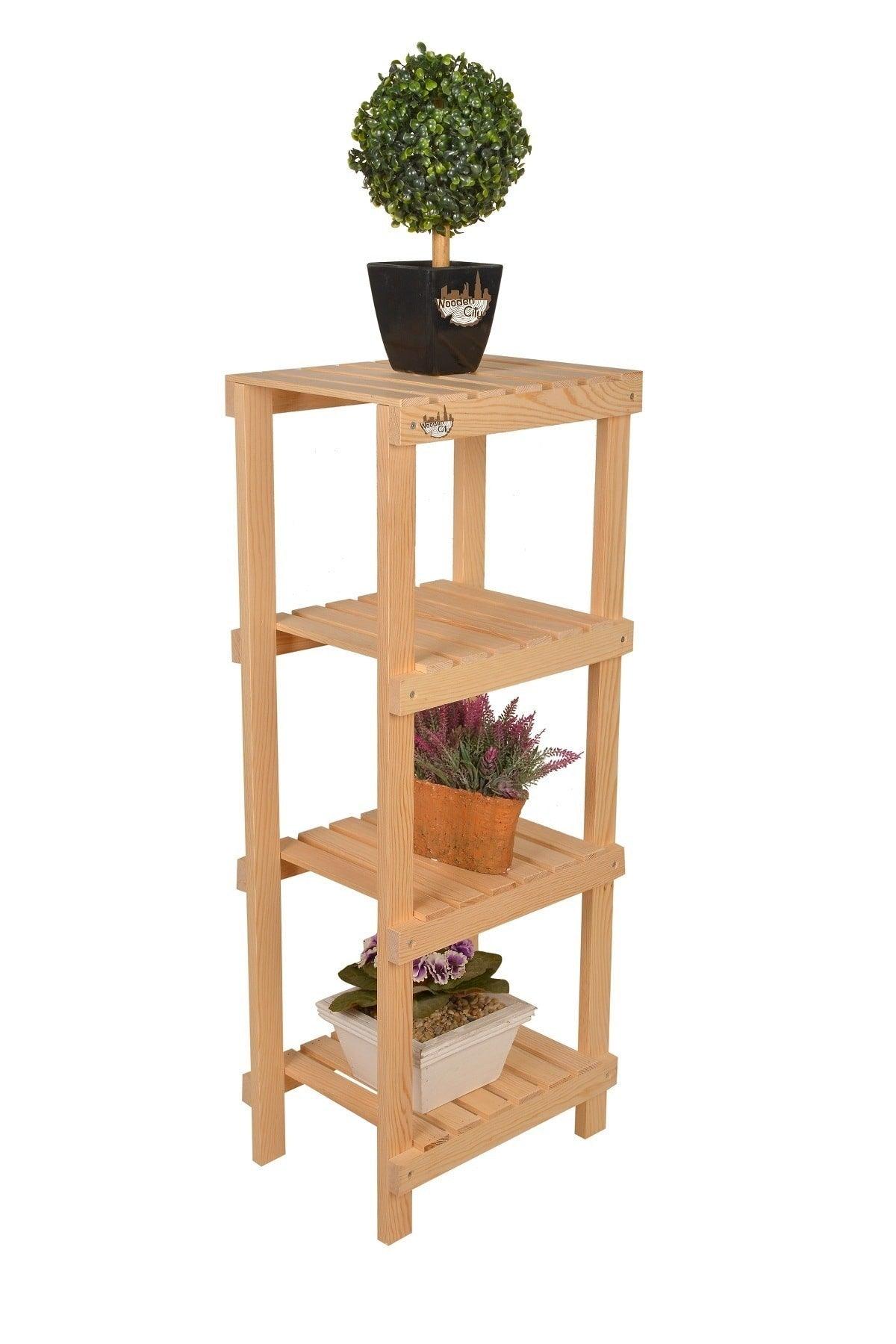 Yellow Decorative Tiered Wooden Shelf Portable Shoe Rack 4 Tiers - Swordslife