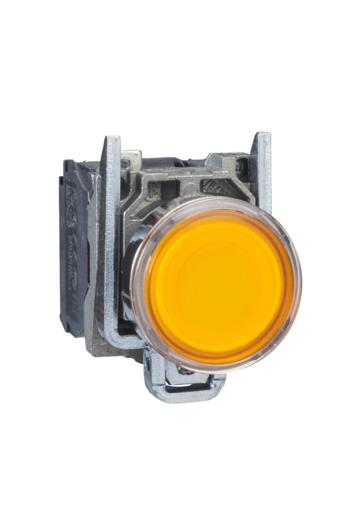 Yellow Illuminated Button Spring Type 230v Led 22mm