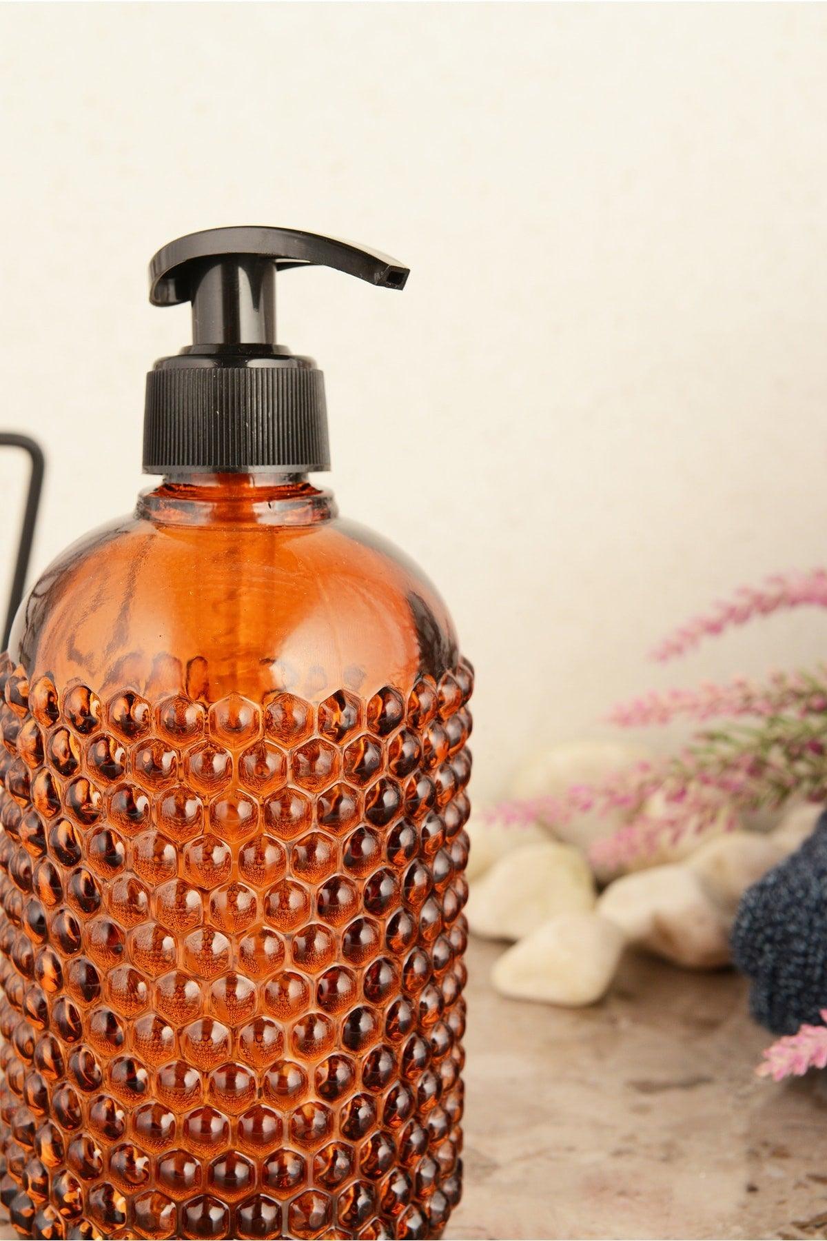 Yıldız Glass Liquid Soap Dispenser Single-amber - Swordslife