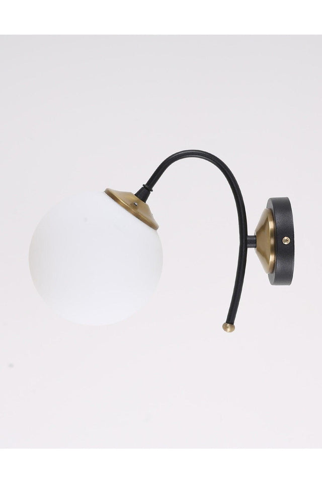 Yoyo Black Tumbled White Glass Wall Sconce - Swordslife