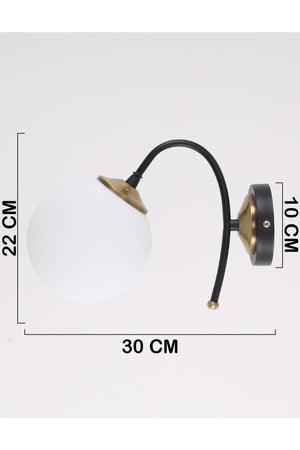 Yoyo Black Tumbled White Glass Wall Sconce - Swordslife
