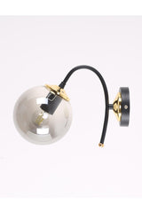 Yoyo Black Gold Smoked Glass Wall Sconce - Swordslife