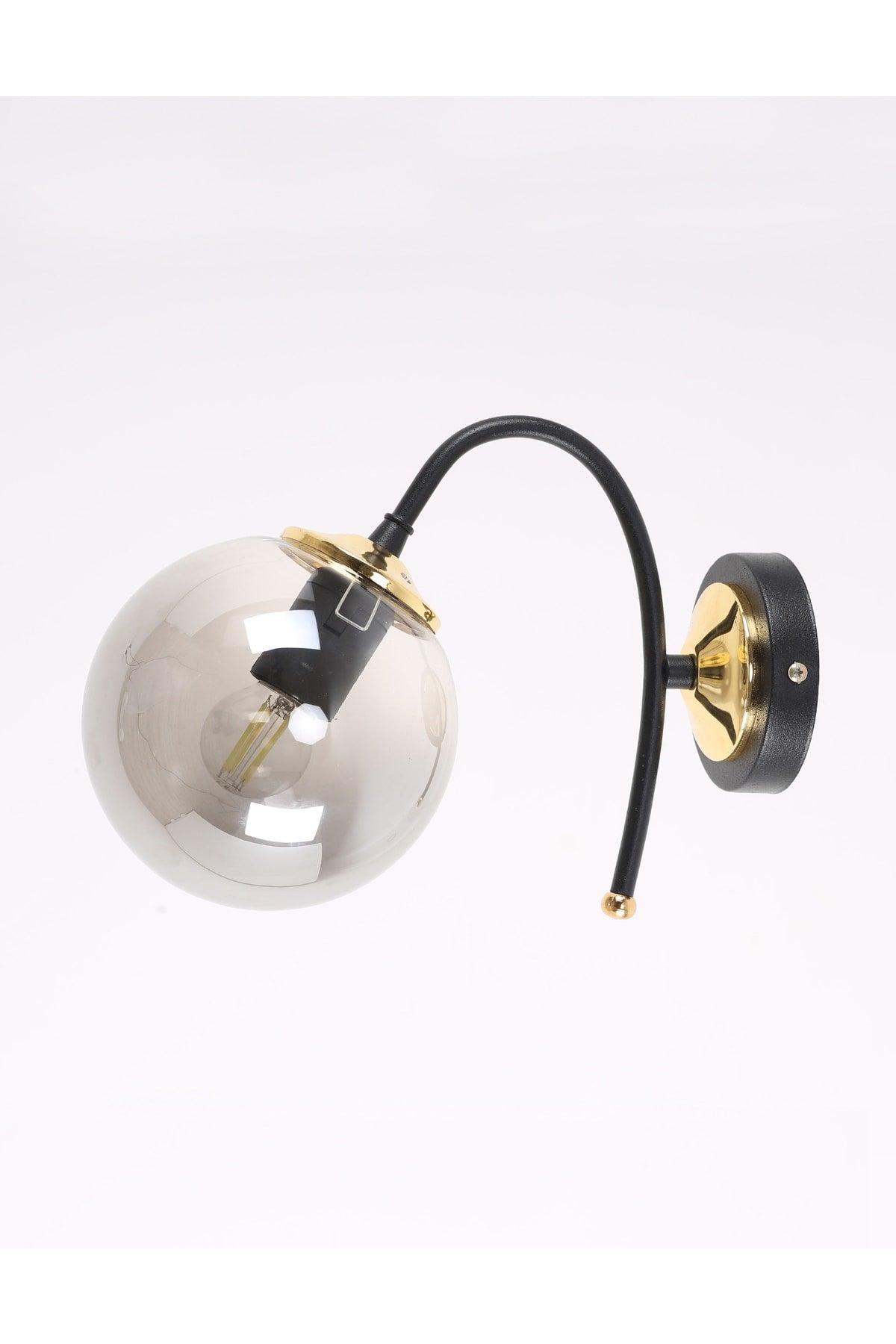 Yoyo Black Gold Smoked Glass Wall Sconce - Swordslife