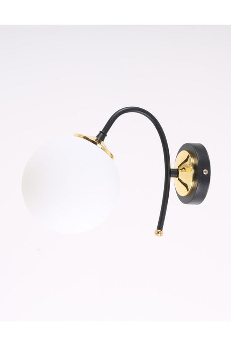 Yoyo Black Gold White Glass Wall Sconce - Swordslife