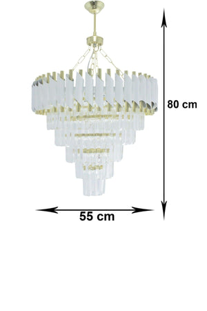 Zamira White Gold 55 Lux Crystal Stone Luxury Chandelier - Swordslife