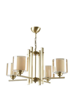 Rustic Double‑Glazed Chandelier Set – 4 Pieces, Metal Frame, 65 cm Height, E27 LED or Vintage Bulb Compatible