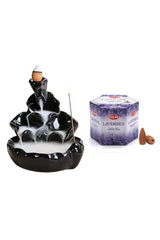 Zen Decorative Backflow Waterfall Incense Holder 3-o + 40 Pieces Hem Waterfall Incense Lavender - Swordslife