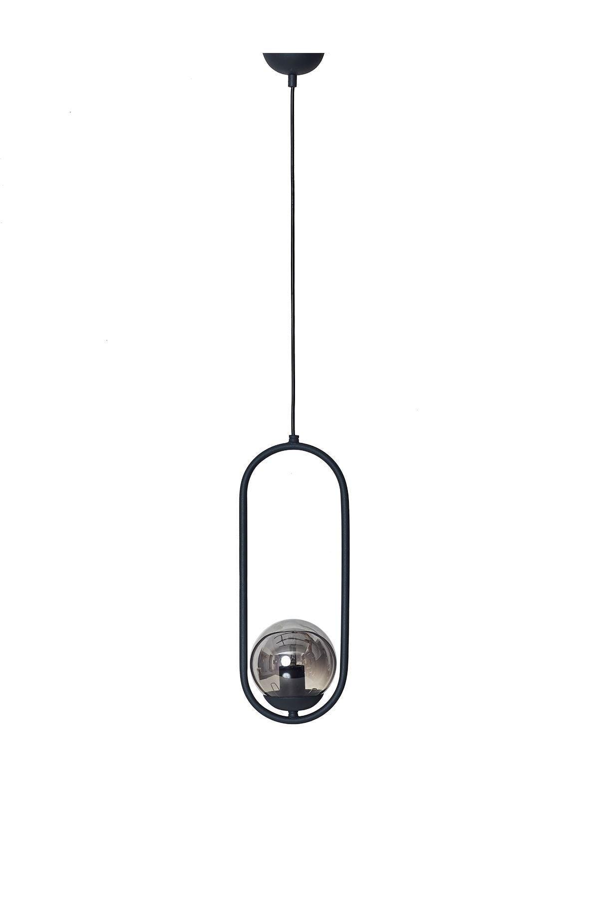 Zenga Single Anthracite Metal Body Smoked Glass Design Luxury Pendant Lamp Chandelier - Swordslife