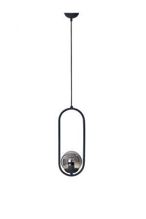 Zenga Single Anthracite Metal Body Smoked Glass Design Luxury Pendant Lamp Chandelier - Swordslife
