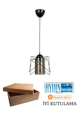 Zigzag Black Smoked Mica Single Pendant Chandelier - Swordslife