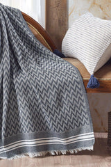Zigzag Cotton Tv Blanket | Knee Blanket Throw - Smoked - Swordslife