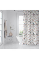 Zigzag Pattern Bathroom Curtain 180x200 Single Sash